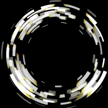 Abstract black and white technology circles background Illustrazione stock