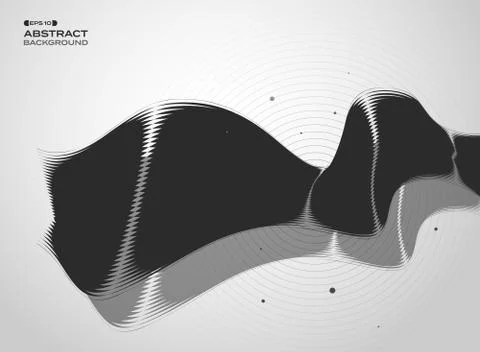 Abstract of black and white technology cover background. Stock Illustration