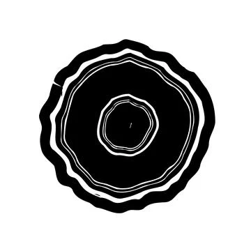 Abstract Black and White Tree Ring Illustration Stock Illustration