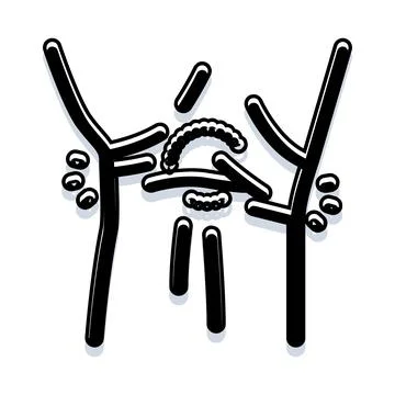 Abstract black and white tree root symbol Stock Illustration
