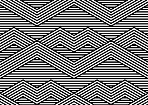 Abstract Black and White Vector Seamless Pattern Stock Illustration
