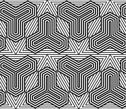 Abstract Black and White Vector Seamless Pattern Stock Illustration