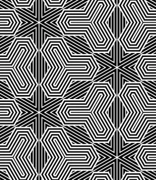 Abstract Black and White Vector Seamless Pattern Stock Illustration