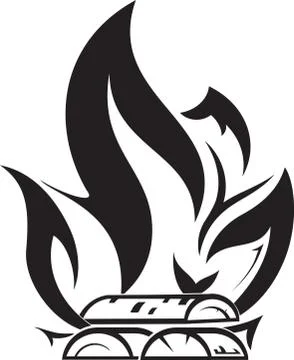 Abstract black and white vector bonfire for your design Stock Illustration