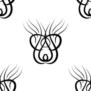 Abstract black and white vector damask seamless pattern Illustrazione stock