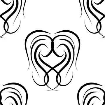 Abstract black and white vector damask seamless pattern Stock Illustration