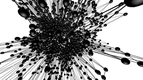 Abstract black and white waving 3D grid or mesh of pulsating geometric objects Stock Footage 75926729