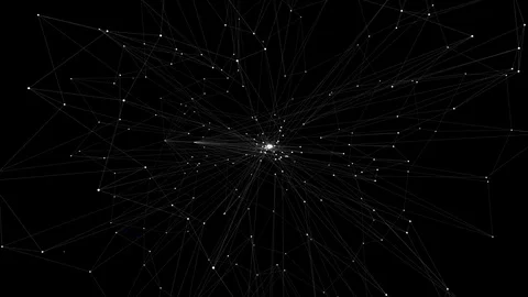 Abstract black and white waving 3D grid or mesh of pulsating geometric objects Stock Footage