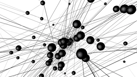 Abstract black and white waving 3D grid or mesh of pulsating geometric objects Stock Footage