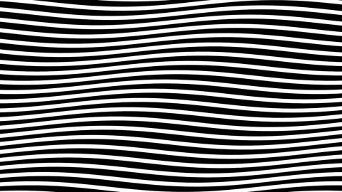Abstract black and white wavy stripes seamless background pattern Stock Footage 343633371