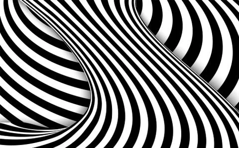 Abstract black and white wavy stripes background. Vector illustration Stock Illustration