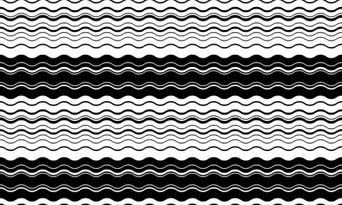 Abstract black and white wavy stripes pattern.  Seamless design ideal for b.. Stock Illustration