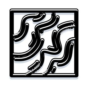 Abstract black and white wavy line pattern Stock Illustration