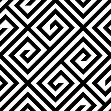 Abstract Black and White ZigZag Vector Seamless Pattern Stock Illustration