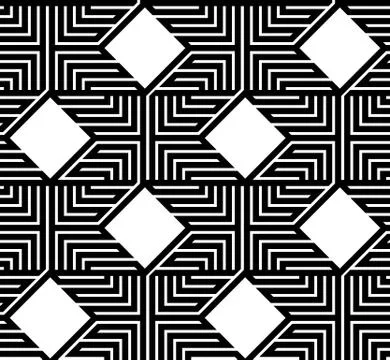 Abstract Black and White ZigZag Vector Seamless Pattern 스톡 일러스트