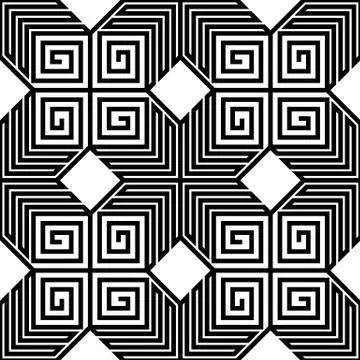 Abstract Black and White ZigZag Vector Seamless Pattern Stock Illustration