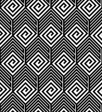 Abstract Black and White ZigZag Vector Seamless Pattern Illustrazione stock