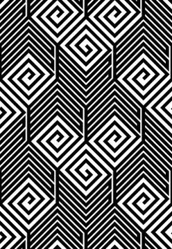 Abstract Black and White ZigZag Vector Seamless Pattern Illustrazione stock