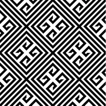 Abstract Black and White ZigZag Vector Seamless Pattern 스톡 일러스트