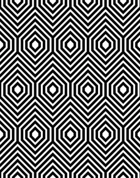 Abstract Black and White ZigZag Vector Seamless Pattern Stock Illustration