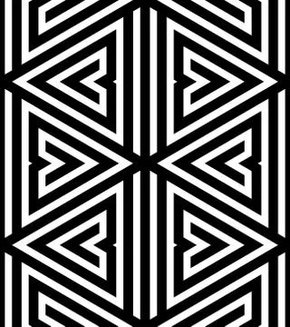 Abstract Black and White ZigZag Vector Seamless Pattern Illustrazione stock