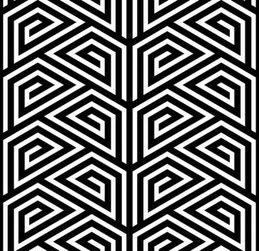 Abstract Black and White ZigZag Vector Seamless Pattern Illustrazione stock