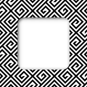 Abstract Black and White ZigZag Vector Frame Banner Stock Illustration