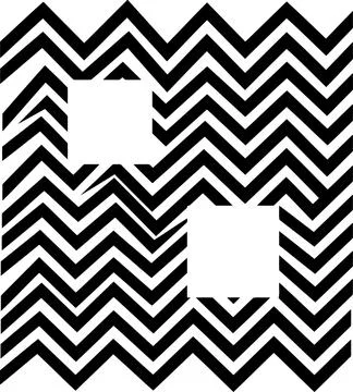 Abstract Black and White Zigzag Pattern Background with Blank Square Spaces Stock Illustration