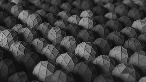 Abstract black and whitespheres moving up and down. 3D loop animation. Stock Footage