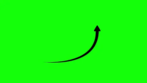 Abstract black arrow business graph icon animation on green background Stock Footage 306751503