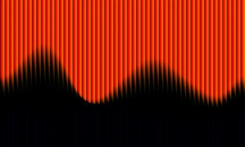 Abstract black background with 3D orange vertical fluted texture and sharp .. Illustration