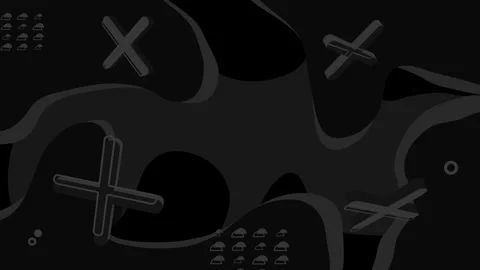 Abstract black background with 3d shapes and fluid lines Stock Footage 318715464