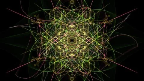 Abstract black background with colored lines. Stock Illustration