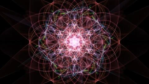 Abstract black background with colored lines. Stock Illustration