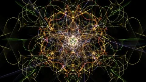 Abstract black background with colored lines. Stock Illustration