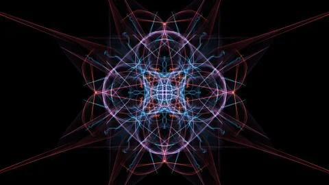 Abstract black background with colored lines. Stock Illustration