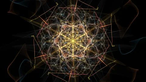 Abstract black background with colored lines. Stock-Illustration