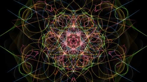 Abstract black background with colored lines. Stock-Illustration