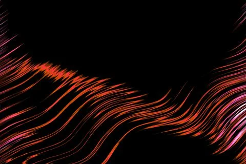 Abstract black background with colored red curl lines Stock Illustration