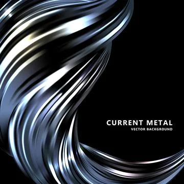 Abstract black background. Current metal wave. Vector illustration Stock Illustration