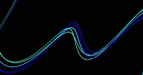 Abstract black background with dynamic blue 3d lines. template for editing Stock-Footage 162782551