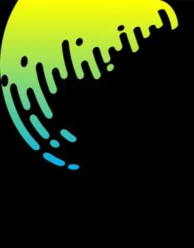 Abstract black background with dynamic circle color shapes. Wave rounded line Stock Illustration