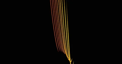 Abstract black background with dynamic golden orange 3d lines. template for Stock Footage 162782421