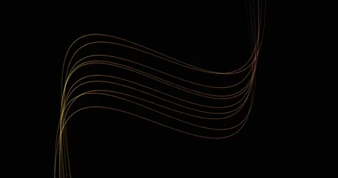 Abstract black background with dynamic golden orange 3d lines. template for Video stock 162782628