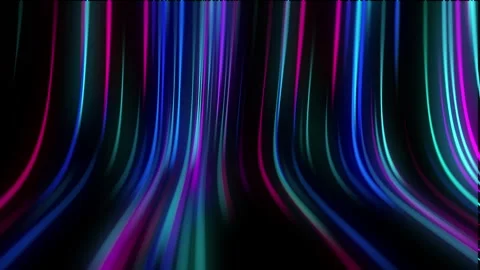 Abstract black background fast moving magenta blue neon lines go up and Stock Footage 268422309