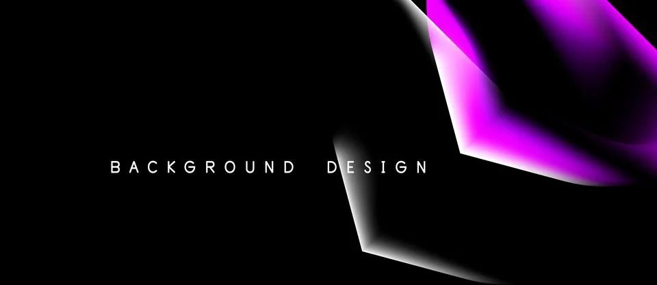 Abstract black background features vibrant pink, white geometric shapes. Mode Stock Illustration