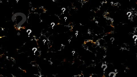 Abstract Black Background with Floating Gray Question Marks Stock Footage 310824010