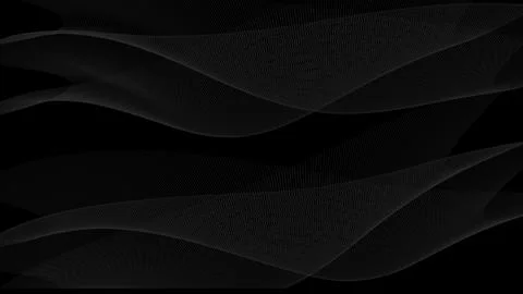 Abstract black background with flowing lines. Dark elegant texture with wav.. Stock Illustration