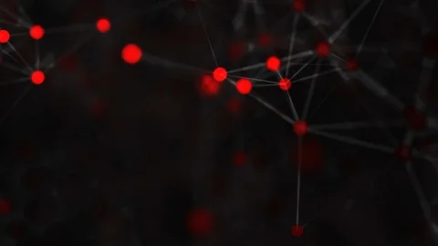 Abstract black background, full of white dots, which are connected with white Stock Footage 105828599