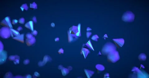 Abstract black background with geometric shapes, depth of field and bokeh. Neon 스톡 일러스트